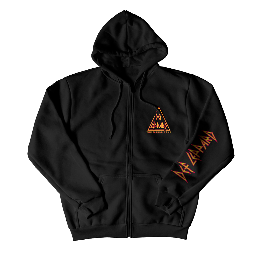 Def Leppard World Tour Zip Hoodie Front