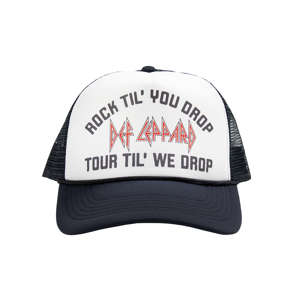 Rock Til You Drop Trucker Hat Front