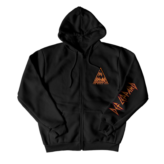 Def Leppard World Tour Zip Hoodie Front