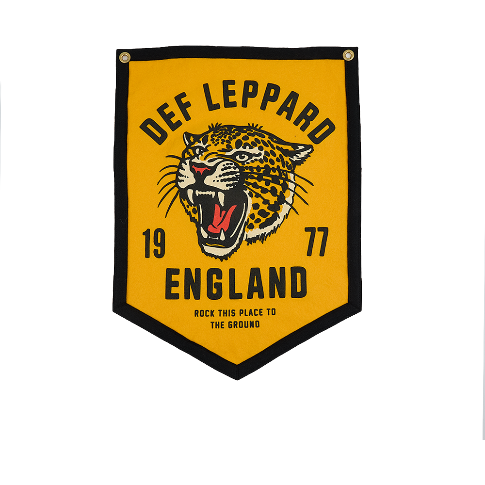 Def Leppard X Oxford Pennant Rock This Place to The Ground Felt Camp Flag