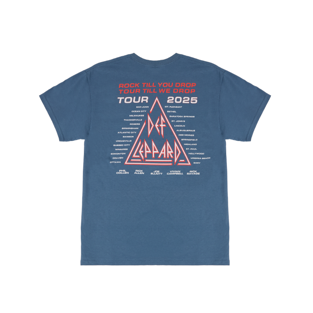 Rock Til You Drop 2025 Tour Date T-Shirt Back