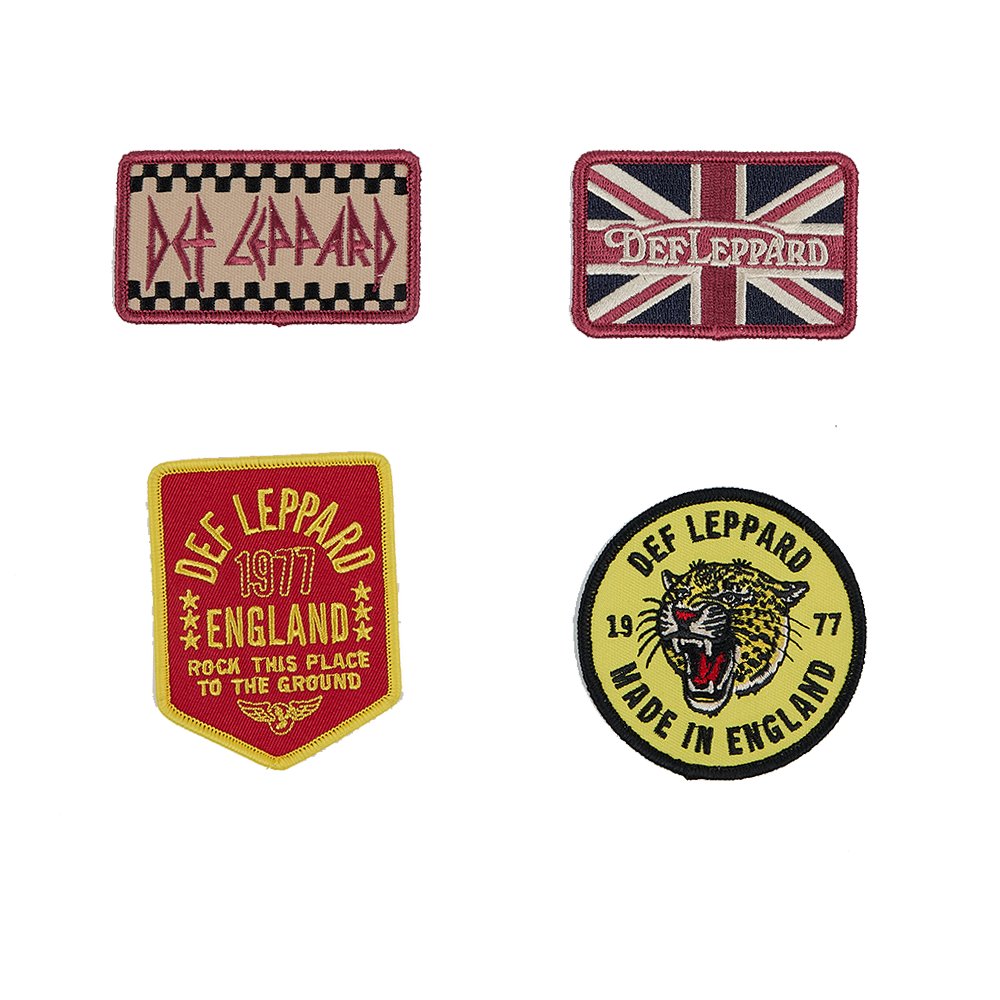 Def Leppard X Oxford Pennant Embroidered Patch Set Display