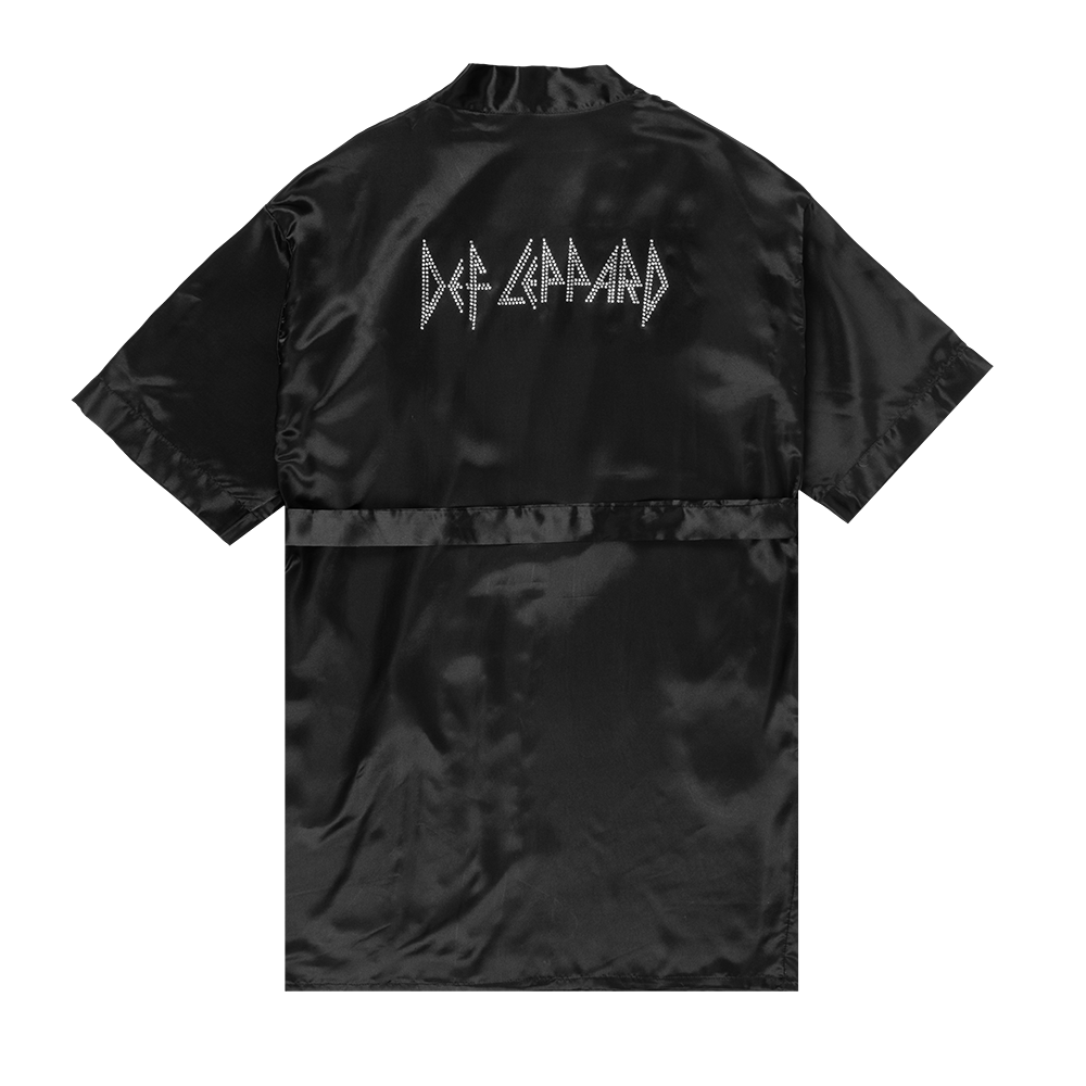 Def Leppard Black Satin Robe Back