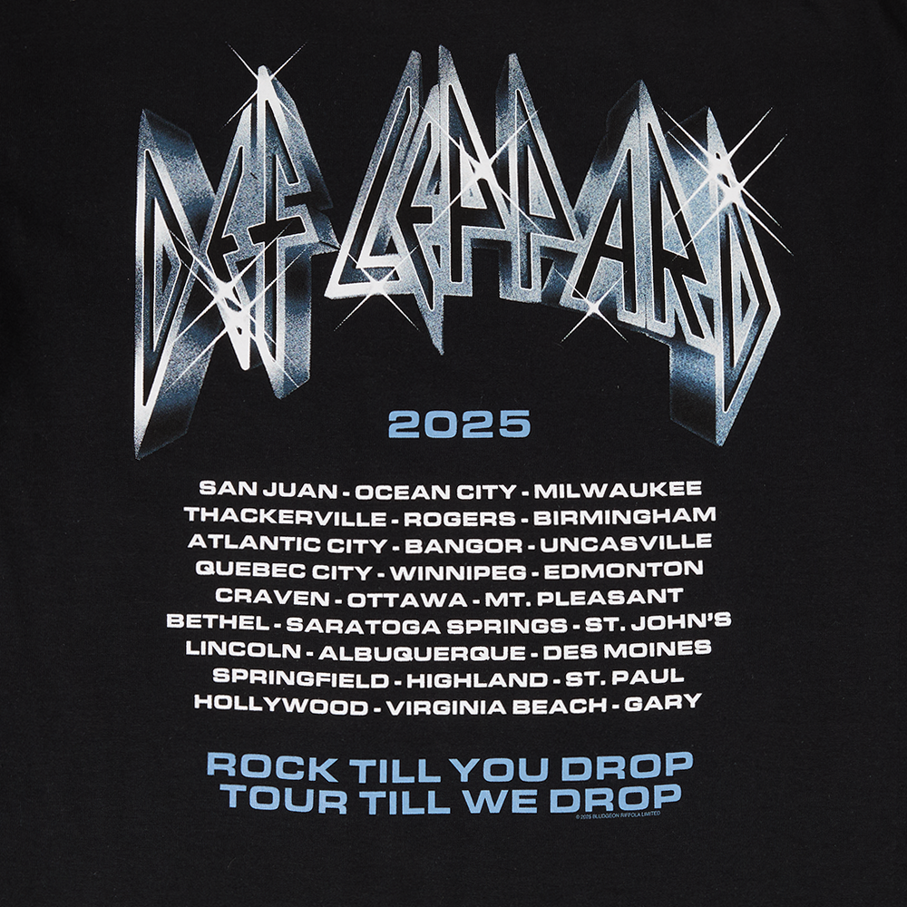 Pyromania Summer Tour 2025 Shirt Back Detail