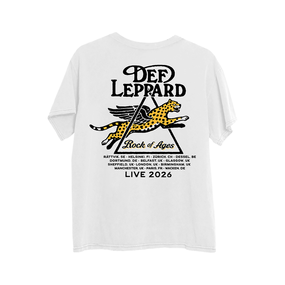 Rock Of Ages Live 2026 White T-Shirt Back